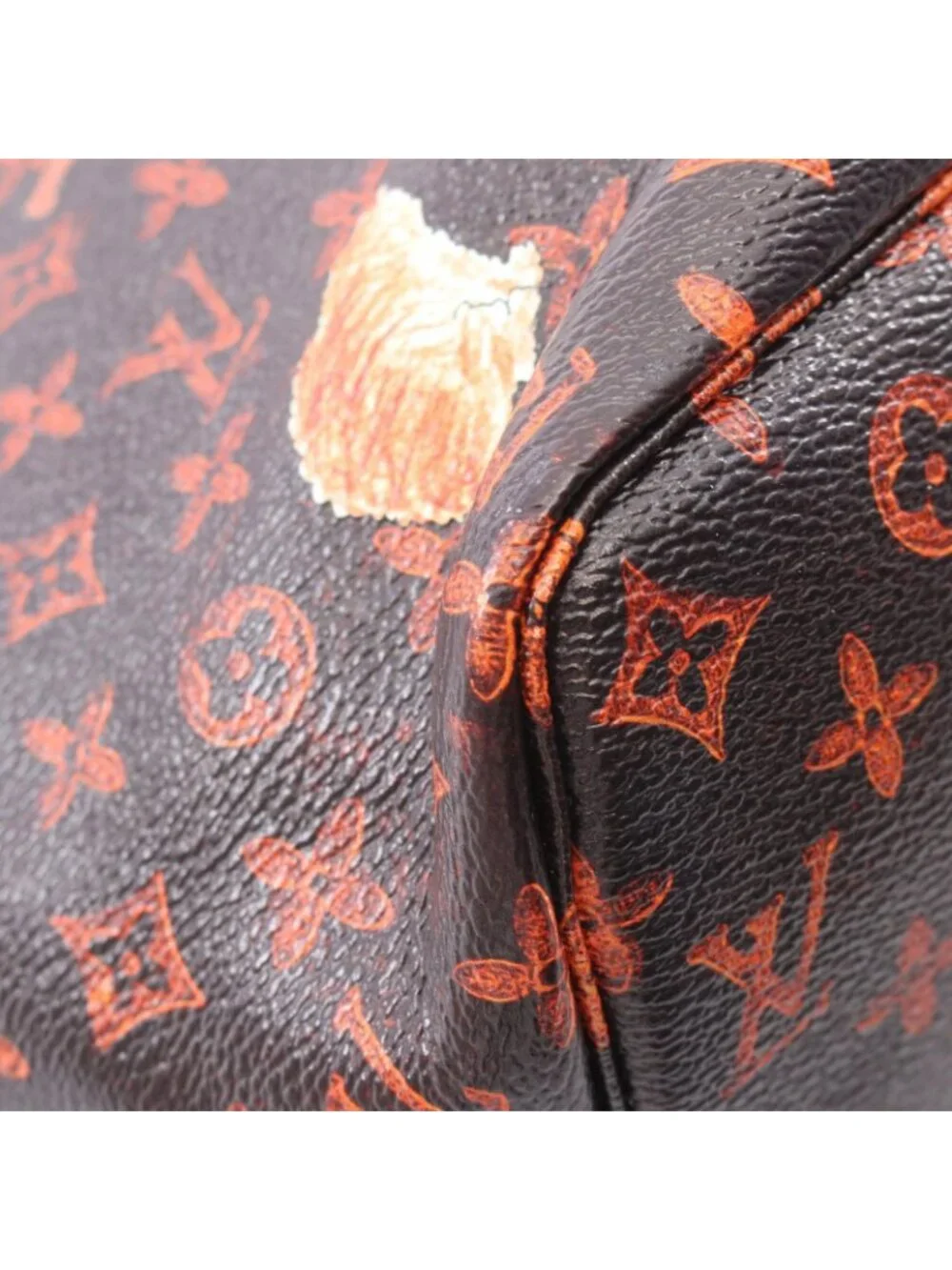 Louis Vuitton Tote Neverfull MM Catgram Canvas Leather